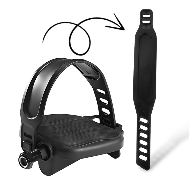 Outanaya 2Pcs Adjustable Exercise Bike Pedal Straps Footrest Straps for
