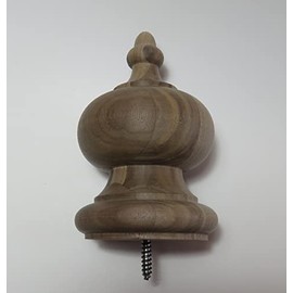 Wood Finial. Newel Stair Post. Bed. 5.5 x 3.5 x 2 15/16 Oak, Maple Cherry Mahogany Walnut #64 (Walnut)