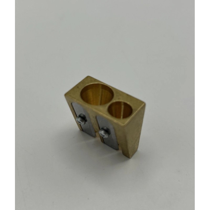 DUX #4109 Brass Double Hole Wedge Pencil Sharpener