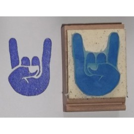 Amazing Arts Horns Hand Symbol rubber stamp by Amazing Arts