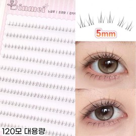 Binmay no-glue under eyelashes, natural 5mm lower lash strands, self-extension black+brown 120pcs, 1 piece, black / 빈메이 노글루 언더 속눈썹 자연스러운 5mm 아랫속눈썹 가닥 셀프연장 블랙+브라운 120pcs, 1개, 블랙