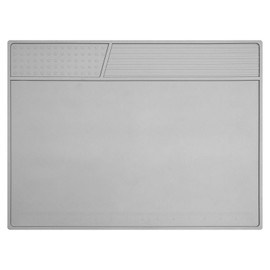 VOTCT Grey Soldering Mat Heat Resistant 932℉ Solder Mat, With Scale Ruler And Screw Position, Silicone Repair, For Electronics, Computer, Phone, Magnetic Work, Indicators, Size 16 * 12 in