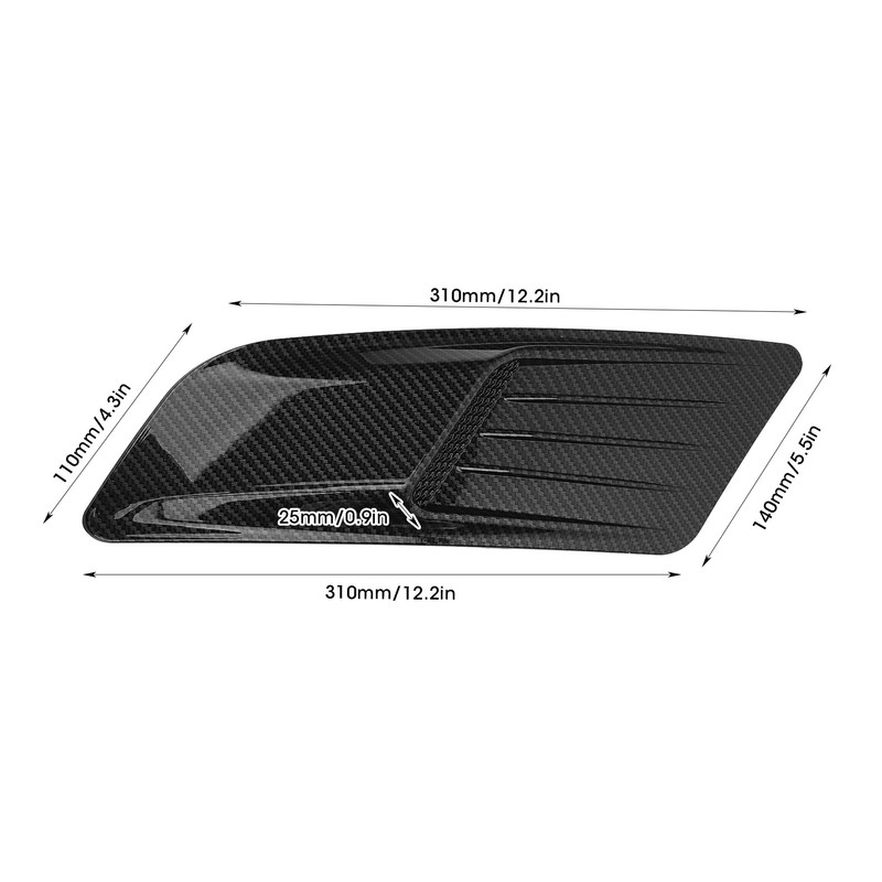 Pair Universal Front Hood Air Vent Molding Bonnet Cover Trim