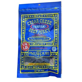 Cedar Creek | Air-Dried Thinly Sliced | 4oz pack | No Artificial Preservatives | Grass Grain Fed Beef | Clean Healthy Snack (Teriyaki)