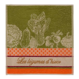 Coucke Toalla cuadrada de algodón francés, legumbres d'hiver (verduras de invierno), 50 x 50 cm, verde