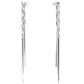 MATERIA by Matthias Wagner SO-40 Women's Pendant Earrings 925 Silver Long Earrings Real, Sterling Silver