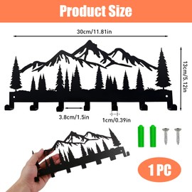 Metal Key Holder for Wall Mounting, Key Holder for Wall, Key Holder Hook Organiser Rack, Key Rack with 7 Hooks, Key Hanger for Kitchen, Hallway and Bedroom