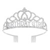 Feliz Cumpleaños Corona Y Faja Para Mujer Diademas Fiesta Plata