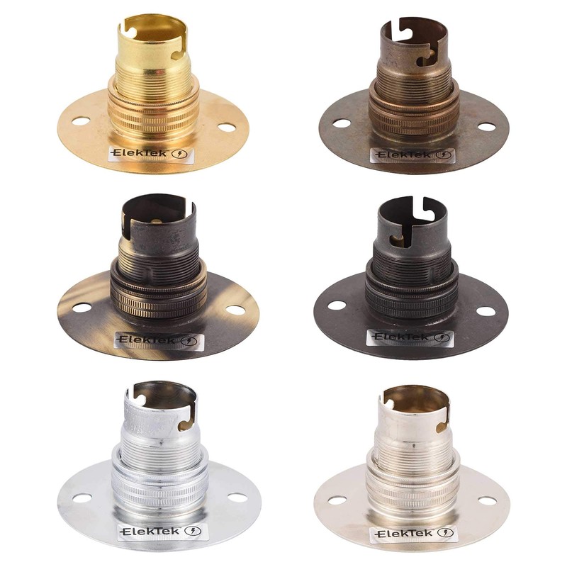 ElekTek Brass B22 Batten 67mm Base BC Bayonet Cap Lamp