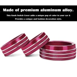 Unifizz 3Pcs Car Climate Control Knob Covers Red for Challenger Accessories 2015-2022 2023, for DO-DGE Charger 2015-2022 2023, for DO-DGE Chr-ys-ler 300/300s 2015-2023