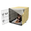 Lunarable Yellow Dog Crate Cover, Geometric Pattern with Ogee Shapes