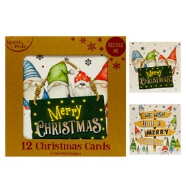12 Christmas Wishes Card - 2 Assorted Designs for Your Holiday Season | Ideal for Sending Warm Wishes Friends, Family, Colleagues and Loved Ones