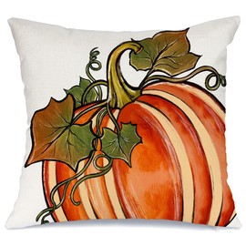 AACORS Fall Pillow Cover 18x18 Inch Pumpkins Decorations Polka Dots Farmhouse Autumn Throw Pillow Case Decor for Home Sofa Couch AA725-18