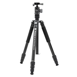 Fotopro 62.4" Aluminum Camera Tripod with Ball Head, Detachable Monopod with Quick Release Plate, Inverted Center Column, Max Load 10kg/22 lbs, X-Go Chameleon E 2