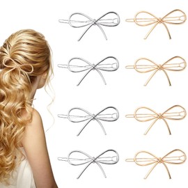 8 Pieces Metal Bow Hair Clips, Cute Simple Hair Clips, Hair Accessories, Women'S Hair Accessories, Hair Tools