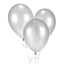 Fun Express 11" Silver Metallic Balloons (2 Dozen)