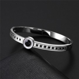 Cupimatch Women's Zircon Stainless Steel Bracelet: Women's Bangle Shiny Women's Bracelet Girls Bracelet Gift for Birthday Valentine's Day Anniversary Wedding, One size, Stainless Steel, No Gemstone