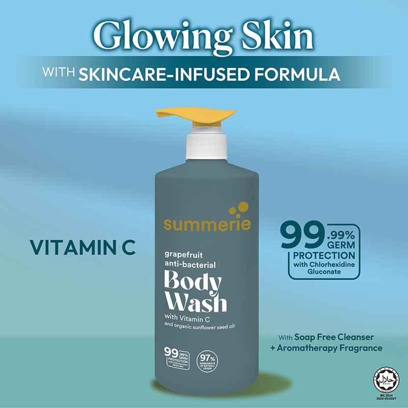 Summerie Grapefruit Anti-Bacterial Body Wash with Vitamin C Refill Pack