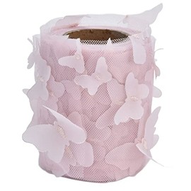 Rollos de Tul para Coser Mariposas, Rollos de Hilo DIY, Cintas de Colores Brillantes, Suministros Decorativos para Bodas (polvo de piel)