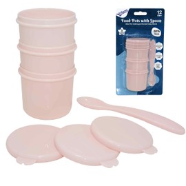 SRV Hub 4 Pieces Set of Food Pots with Spoon Ideal for Making Portioned Baby Meals | 110ml Storage Pots | Stackable | Leakproof Lids | Bright Colours