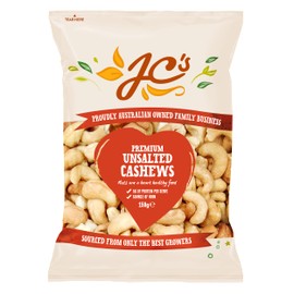 J.C.'s Quality Foods Premium Unsalted Cashews 150G