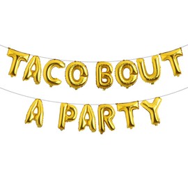 Taco Party Taco Bout A Party Balloons Fiesta Party Decorations Taco Bar Decorations Taco Fiesta Mexican Birthday Party Cactus Taco Party Supplies Cinco de Mayo (TACO BOUT A PARTY Gold)