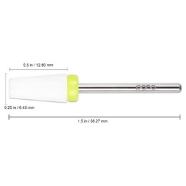 pana Professional USA Ceramic White TAPERED Barrel Bit Nail Drill (Grit: EXTRA FINE - XF) 3/32Inch Shank Size