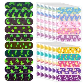 Whemyreat Pack of 160 Luminous Children's Plasters, Plaster Box for Small Injuries, Quick Wound Dressing with Cute Motifs, Wound Plasters with Strong Adhesion Tape Aid (Girls Cartoon Pattern)