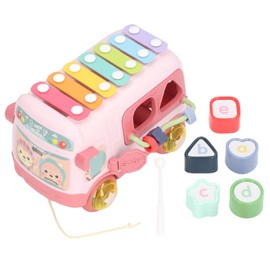 Blocks Musical Bus Alphabet Multifunction Learning Toy Pattern Matching Mini Bead Music Bus Xylophone Red