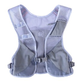Elite Endurance Slate Grey Hydration Vest - Unisex Reflective Nylon Gear with Adjustable Straps for Marathon Runners and Cyclists, Enhanced Visibility and Comfort for Men and Women