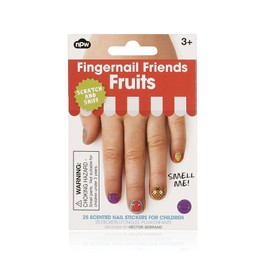 NPW-USA Scratch & Sniff Fruits Fingernail Friends Nail Stickers (25 Count)