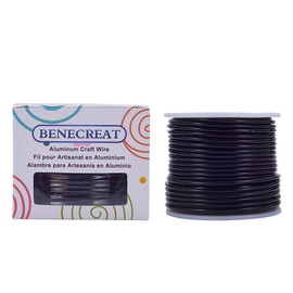 Benecreat Total Length 9.6 ft (24.5 m) Wire Diameter 0.1 inch (2.5 mm) Black Aluminum Wire, Colorful, Gardening, Figurine, Florist Decoration, Handicrafts, Artistic, Crafts, Auxiliary Materials