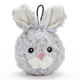 Pet Lou 4 Inch Squeaky Rabbit Dog Plush Toy, Stuffing-Free Soft Plush, Durable Bouncy Squeaker Ball, Floats in Water, for Small & Medium Dogs