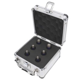PRODIAMANT Professional diamond drill bit set, 6 pieces (2 x 6 mm, 2 x 8 mm, 10 mm, 12 mm x M14) in aluminium case, diamond tile drill bit set.