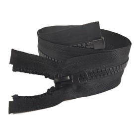 Leekayer 4PCS #5 25 Inch Zippers for Sewing Coats Jacket 63.5CM Separating Zipper Black Molded Resin Plastic Zippers Bulk (25" 4pcs)