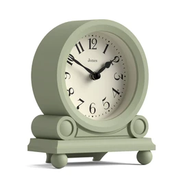 Jones Clocks® Maida Vale mantel clock | Small traditional desk clock | Sage green | Pretty & charming ideal for mantelpiece, bookshelf or bedside