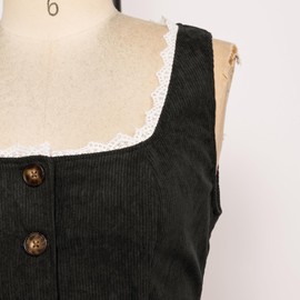 SCARLET DARKNESS Ren Faire Cottagecore Vest for Women Cosplay Sleeveless Fairycore Vest Black S