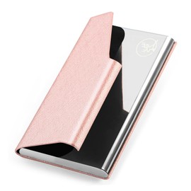 VEAGIA Business Card Holder, Luxury Business Card Case, Stainless Steel Card Case, Won't Break Business Cards, Large Capacity, 5 Colors, Unisex, Cherry blossom color