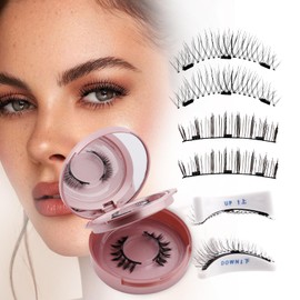 Magnetic Eyelashes, 2 Pairs, Reusable Magnetic Eyelashes with Applicator, No Glue, Magnetic Lashes, Natural Look, Magnetic Eyelashes Kit (ml-C01+A97)