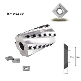 YANSYUAN 15mm Standard Square Straight Tungsten Carbide Replacement Cutter Inserts Knives 15X15X2.5mm for Spiral/Helical Planer Cutter Head Wood Turning Lathe Tool, 10pcs