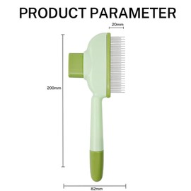 Flea Comb for Cats Dogs, Click Self Cleaning Pet Hair Removal Combs,Long & Short Stainless Steel Metal Teeth for Shedding and Tangles (1pcs)