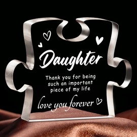 Daughter Gifts from Mom, Daughter Birthday Gifts - Carved Acrylic Block, Best Daughter Gifts, Christmas Wedding Graduation Mothers Day Gifts for Daughter