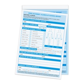 A5 school accident report book, duplicate with 50 reports