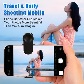 Weseecase Clip Reflection Mirror for Phone Back Camera-Capture Stunning Reflections Instantly,Smartphone Camera Mirror Reflection Clip Kit,Selfie Mirror Clip Reflection Mirror (White)
