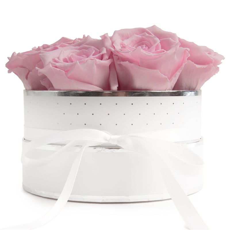 Rose Box Pink Round Infinity Roses - Flower Box 8