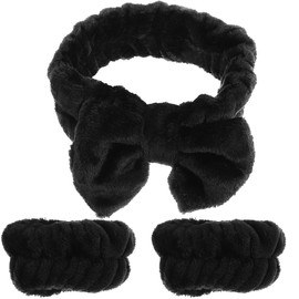 FOMIYES Diadema De Lavado De Cara Y MuñEqueras EláSticas Para Mujeres Banda Ancha Con Bowknot Para Cuidado Facial Accesorios Para Peinarse Y Maquillaje En Casa O Spa