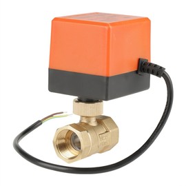Electric Motorized Ball Valve, AC 220V G3/4" DN20 2 Way Brass Motor Actuator Ball Valve for Air Conditioning
