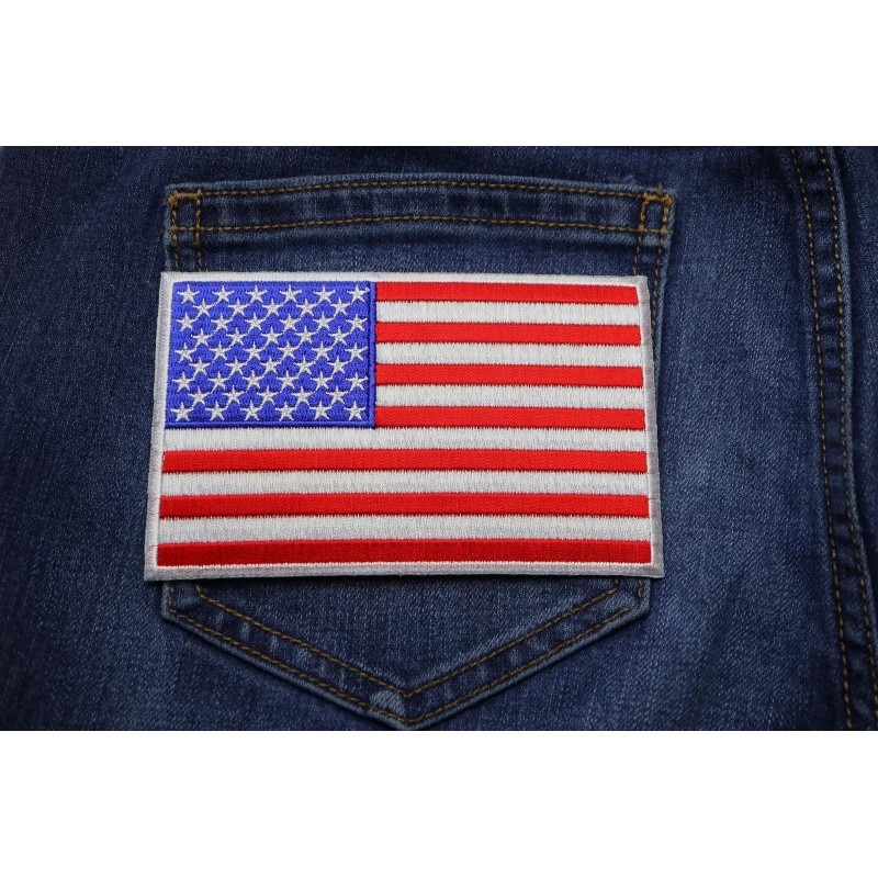 Ivamis American Flag Patch with White Borders- 5x3 inch -