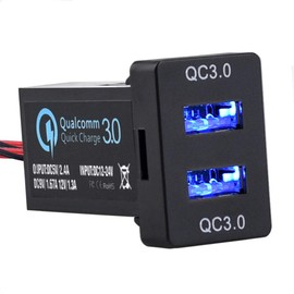 Cllena Quick Charge 3.0 Dual USB Port Charger Socket for Toyota