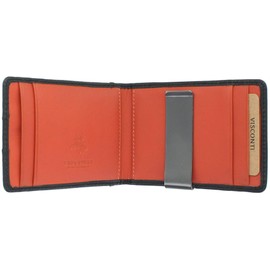 VISCONTI Slim Collection Chisel Leather Wallet RFID Blocked Tap and Go VSL57 Black/Orange